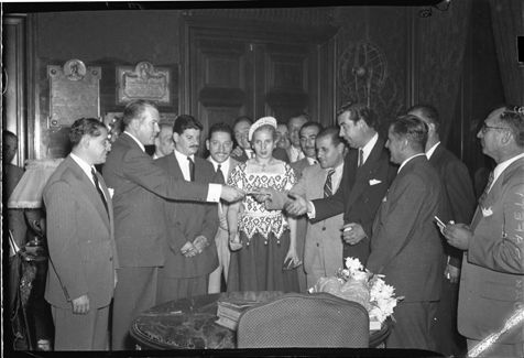 Alfredo Gómez Morales y Eva Perón