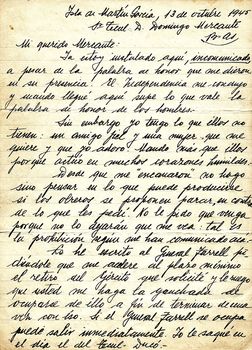 Carta de Perón a Mercante